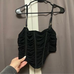 pretty little thing ruched corset top